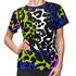 Color Block Leopard Print Women's Crewneck Tee in Techno